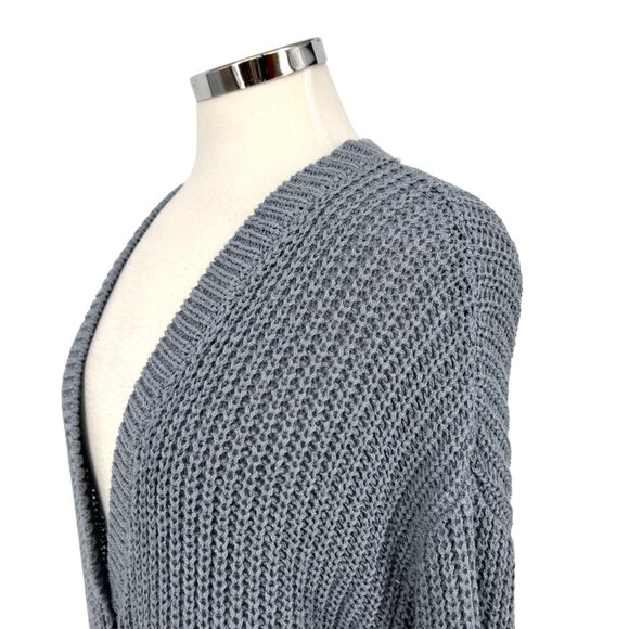 Le Lis V-Neck Knit Button-up Cardigan Sweater Blue Gray Size Small - Picture 5 of 12